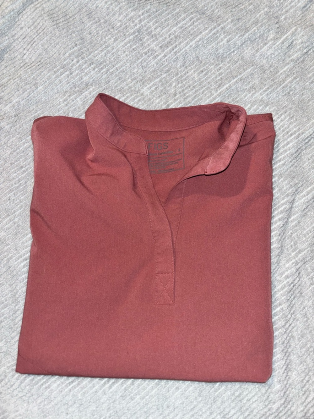 Figs Women's Polo Top in Brick Red